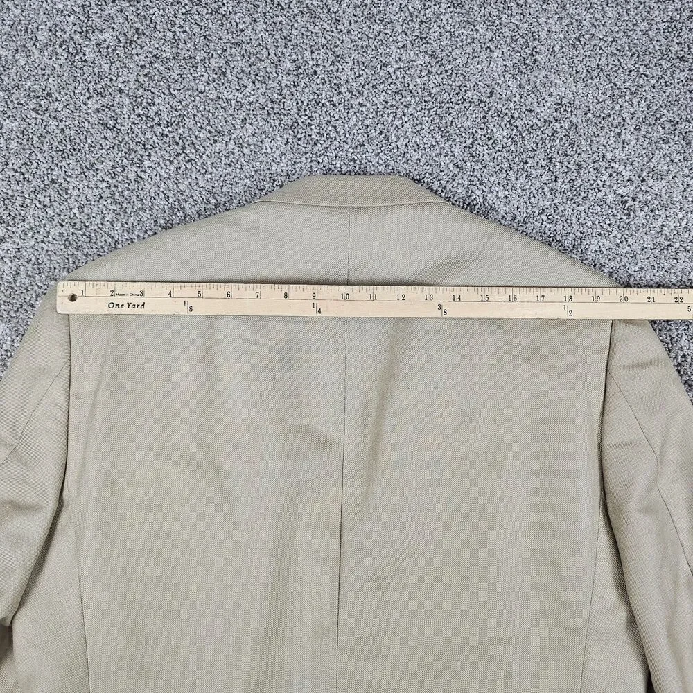 Jos A Bank Blazer Sport Coat Mens 44L Beige Wool Silk Blend Two Button Notch